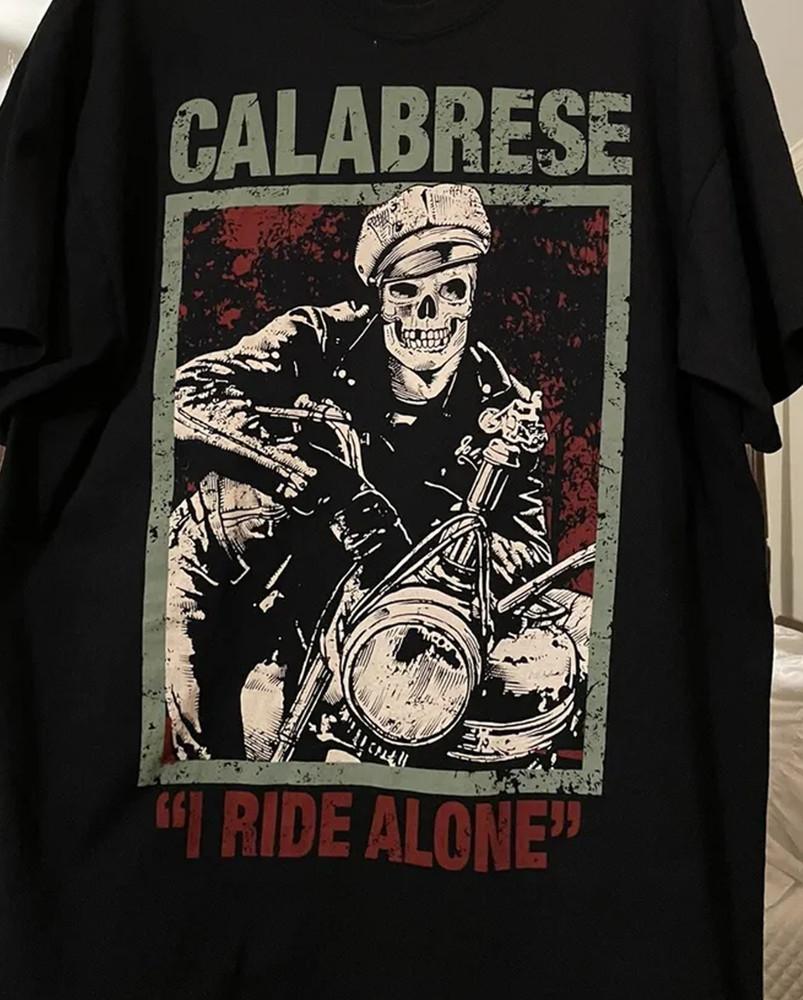 Футболка Calabrese band I ride alone черная Хлопок Все размеры S-5XL BSS157 Унисекс Футболка