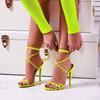 Sexy Thin Heel High Heels Pinch Toe Women's Sandals Open Toe Cross-tied Ankle Strap Women Party Shoes  2024 New Summer Sandals