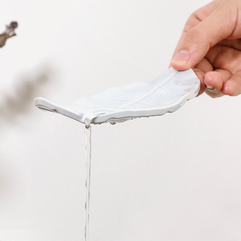 Storage Holder Stand Tray Soap Box Leaf Shape Soap Container Tray  Bathroom Kitchen Sink Organizer