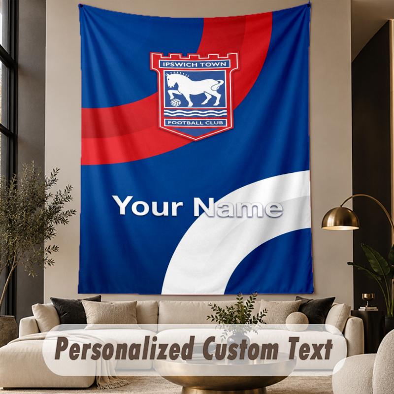 Custom Text Tapestry Ipswich Town Print Wall Tapestry Indoor Living Room Wall Decor