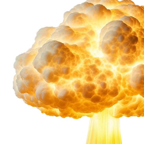 3D Mushroom Cloud Lamp Handmade Nuclear Blast Desk Lamp Lighted Mushroom Cloud