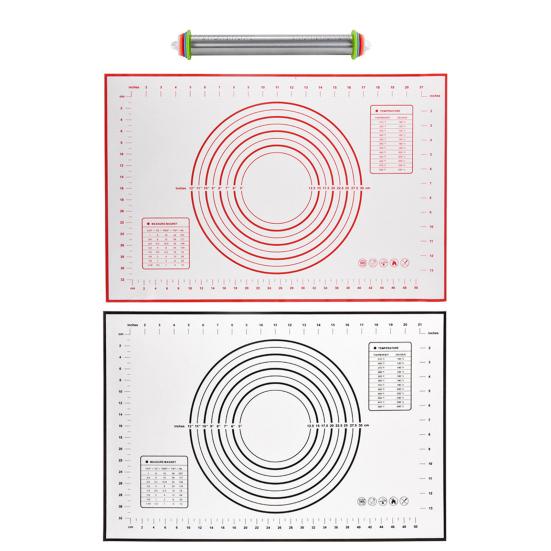 Скалка из нержавеющей стали с кольцами толщины для выпечки, регулируемая раскатка теста