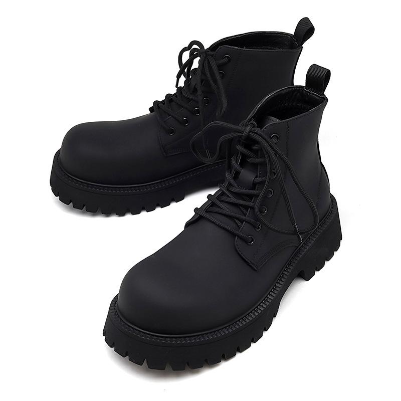 Дерби ботинки Мартин мужские высокие кожаные ботинки локомотив ботинки дышащие увеличивающие рост кожаные ботинки с загнутым носком рабочие ботинки мужские 8267-K