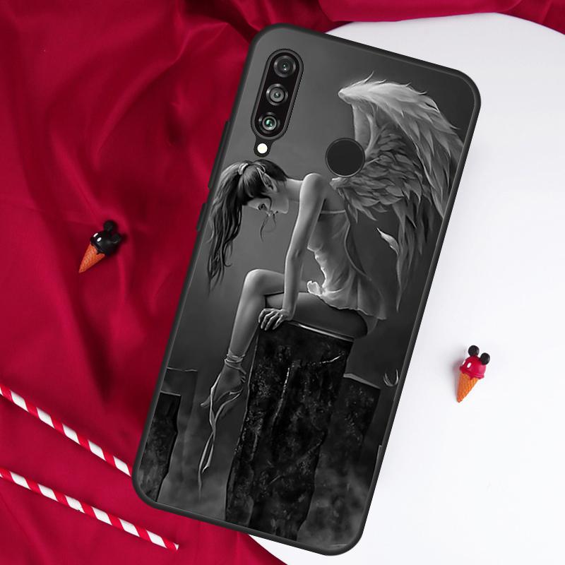 Чехол для Huawei Nova 12s 11i 12i 7i 8i Y73 Y70 Y90 Y60 Y72 Y61 Y91 9 10 SE P30 Pro P40 Lite с рисунком «Крылья падшего ангела»