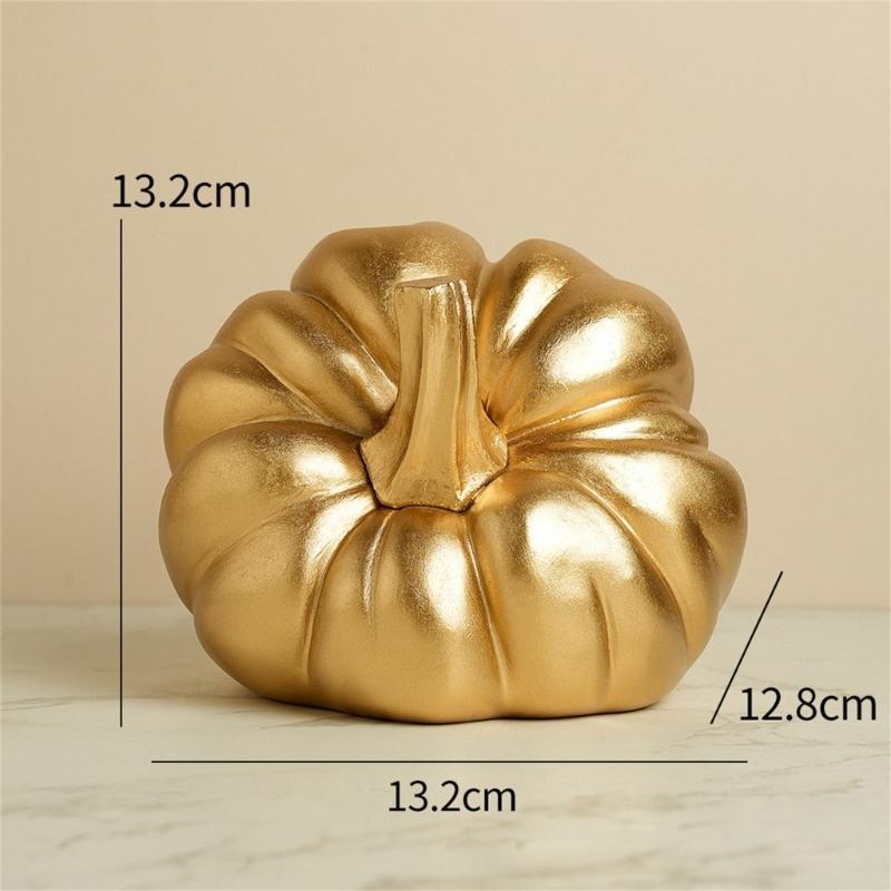 Gold Pumpkin Autumn Decors Decorative Pumpkin for Halloween Thanksgiving Table Centerpieces Mantles Bowl Party Wedding