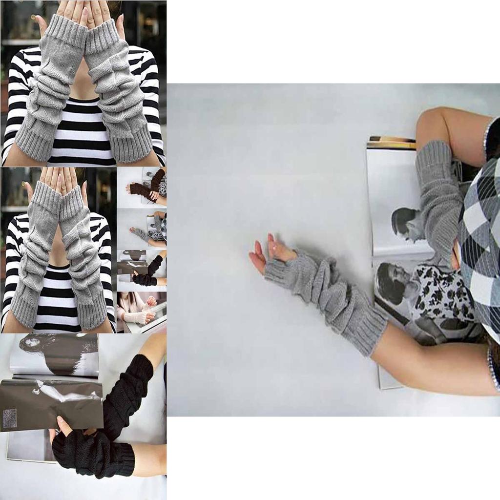 Стильные Модные Женские Перчатки Митенки Длинные Без Пальцев Вязаные Крючком Для Комфорта