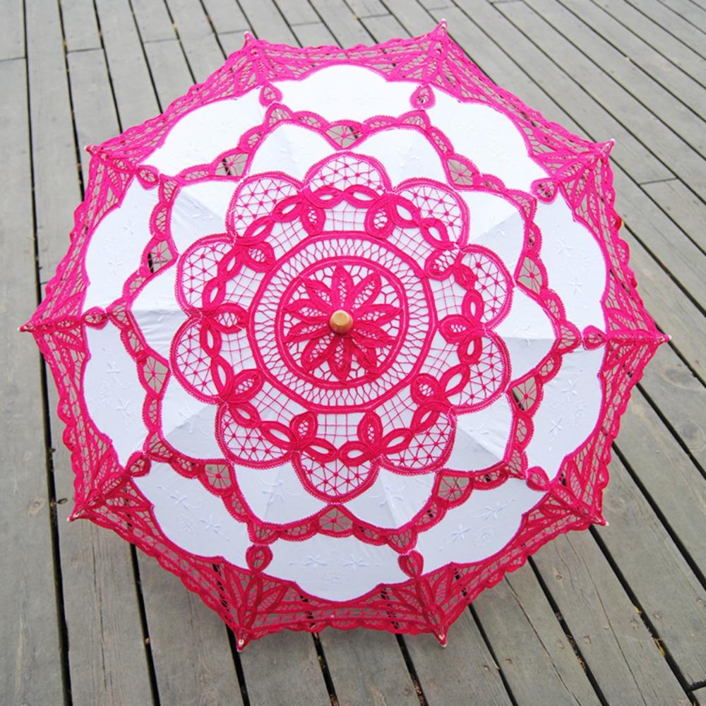 Handmade Bridal Umbrella Cotton Parasol Umbrella Lace Umbrella  for Wedding Outdoor Sun