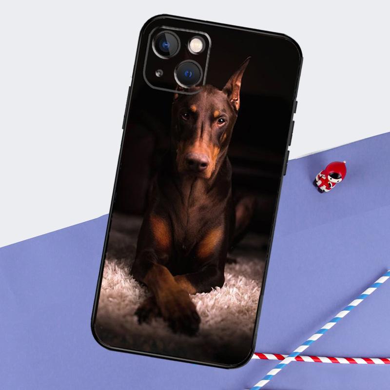 Чехол для телефона с изображением добермана для iPhone 16 15 Pro Max 12 13 Mini 11 14 Pro Max XR 16 15 Plus 16e Чехол Coque