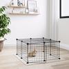 3114051 vidaXL Pet Cage with 12 Panels and Door Black 35x35 Cm