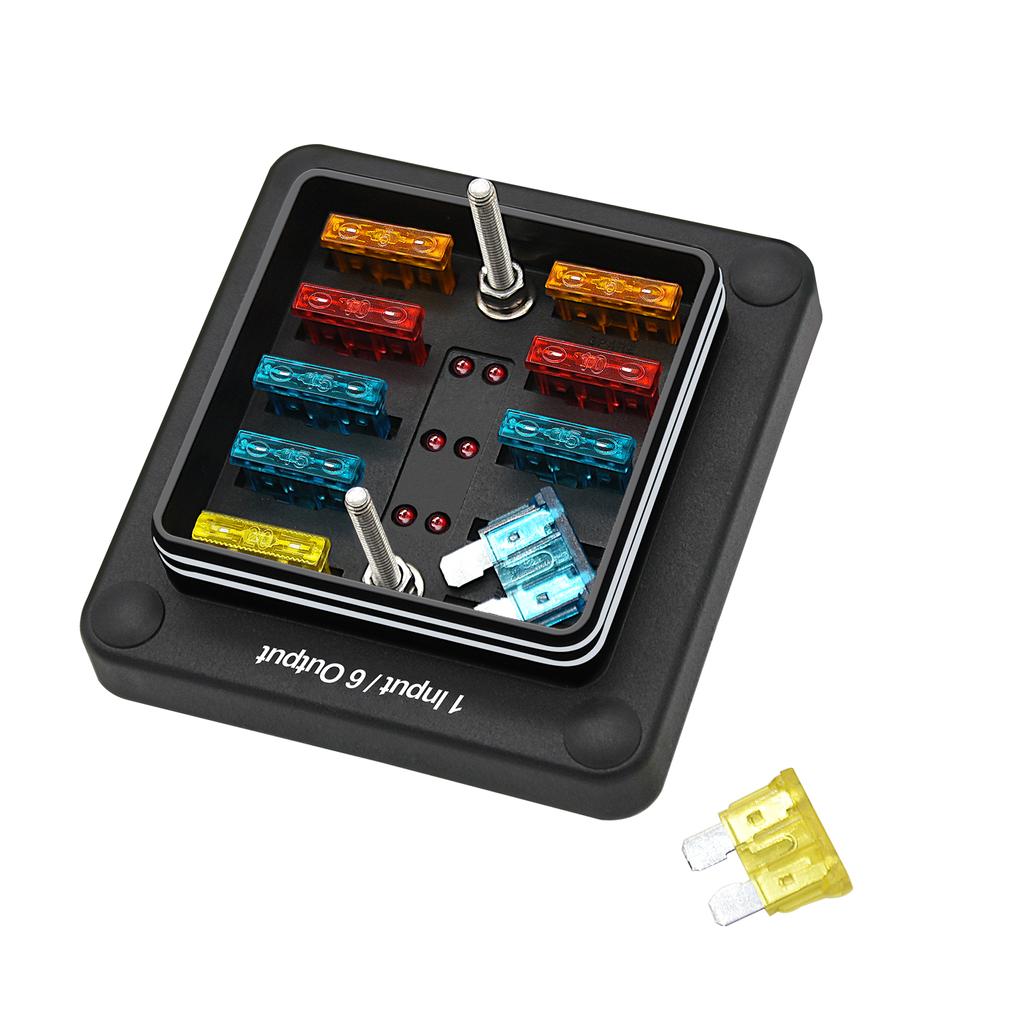 6-контактный блок с держателем коробки цепи заземления для защитной крышки светодиодная индикация болтовые клеммы для автомобиля морской низкий профиль отрицательная шина водонепроницаемый