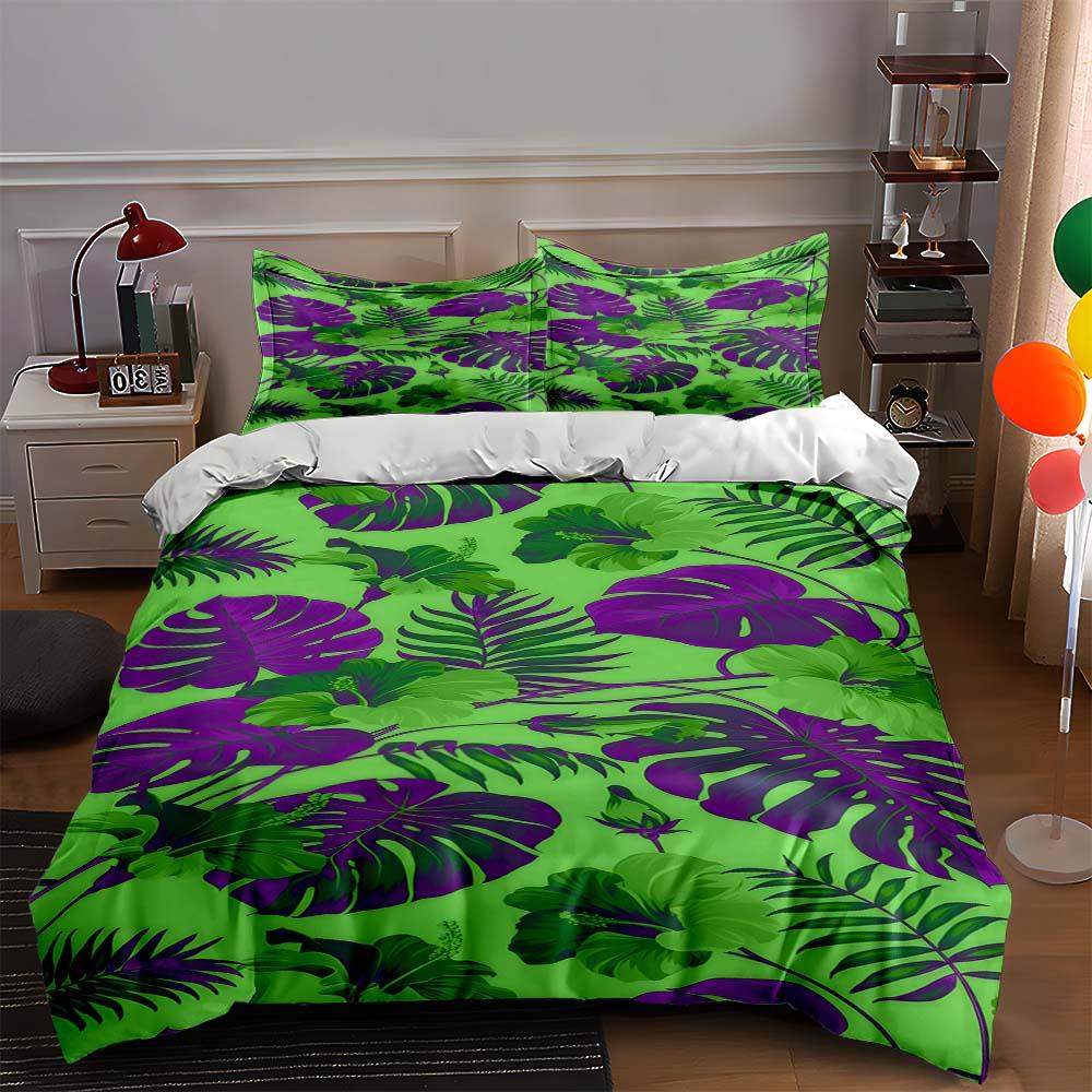 Tropical, leafy, vibrant. Bedding Duvet cover sets Duvet covers Pillowcases gifts (1 * Duvet Cover 2 * Pillowcases, without duvet insert)