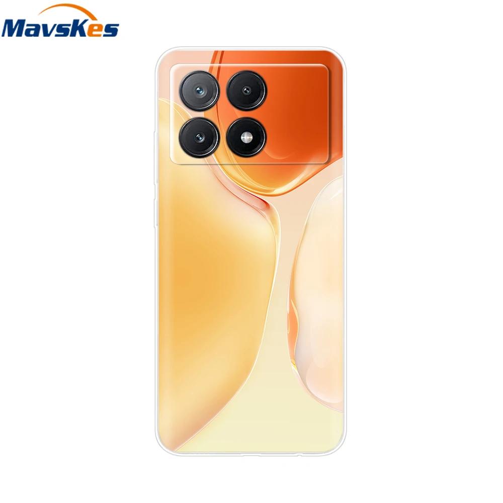Чехол для Xiaomi Poco X6 Pro Мягкий окрашенный ТПУ чехол для телефона Для Xiomi Poco X6 PocoX6 Pro 5G Силиконовый чехол Цветочный Fundas Защитный