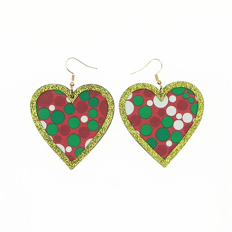 Креативные геометрические кожаные серьги с клеем на Рождество и Новый год