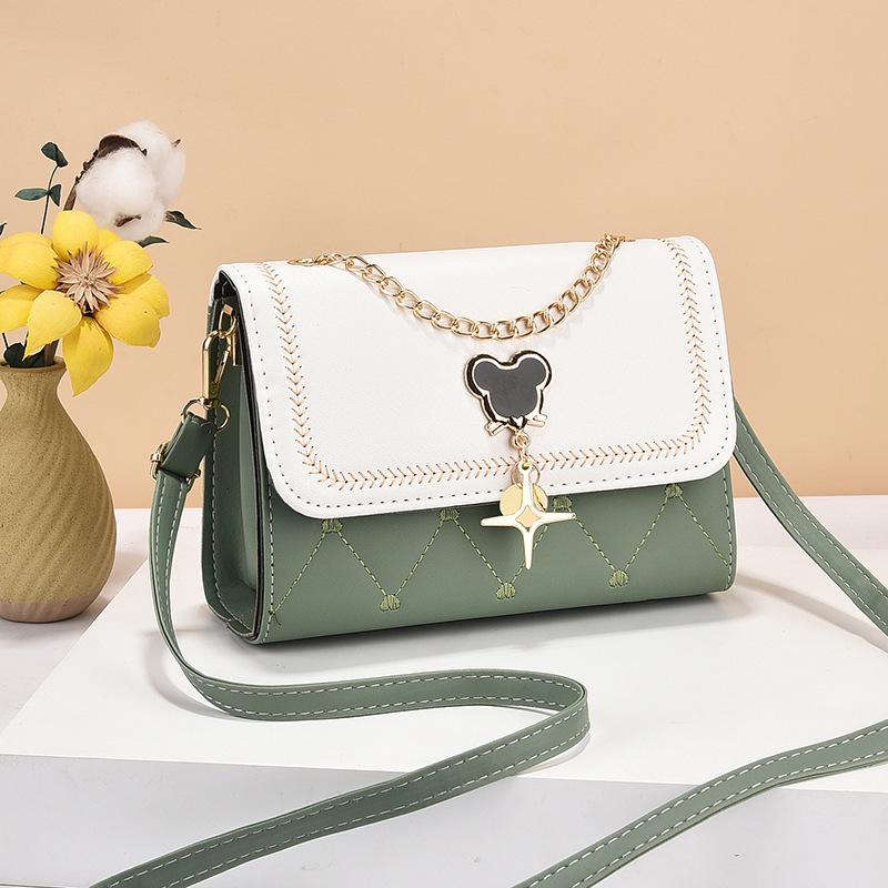 Модная женская сумка кроссбоди с Микки Маусом: Трендовая, фактурная, высококлассная маленькая квадратная сумка через плечо