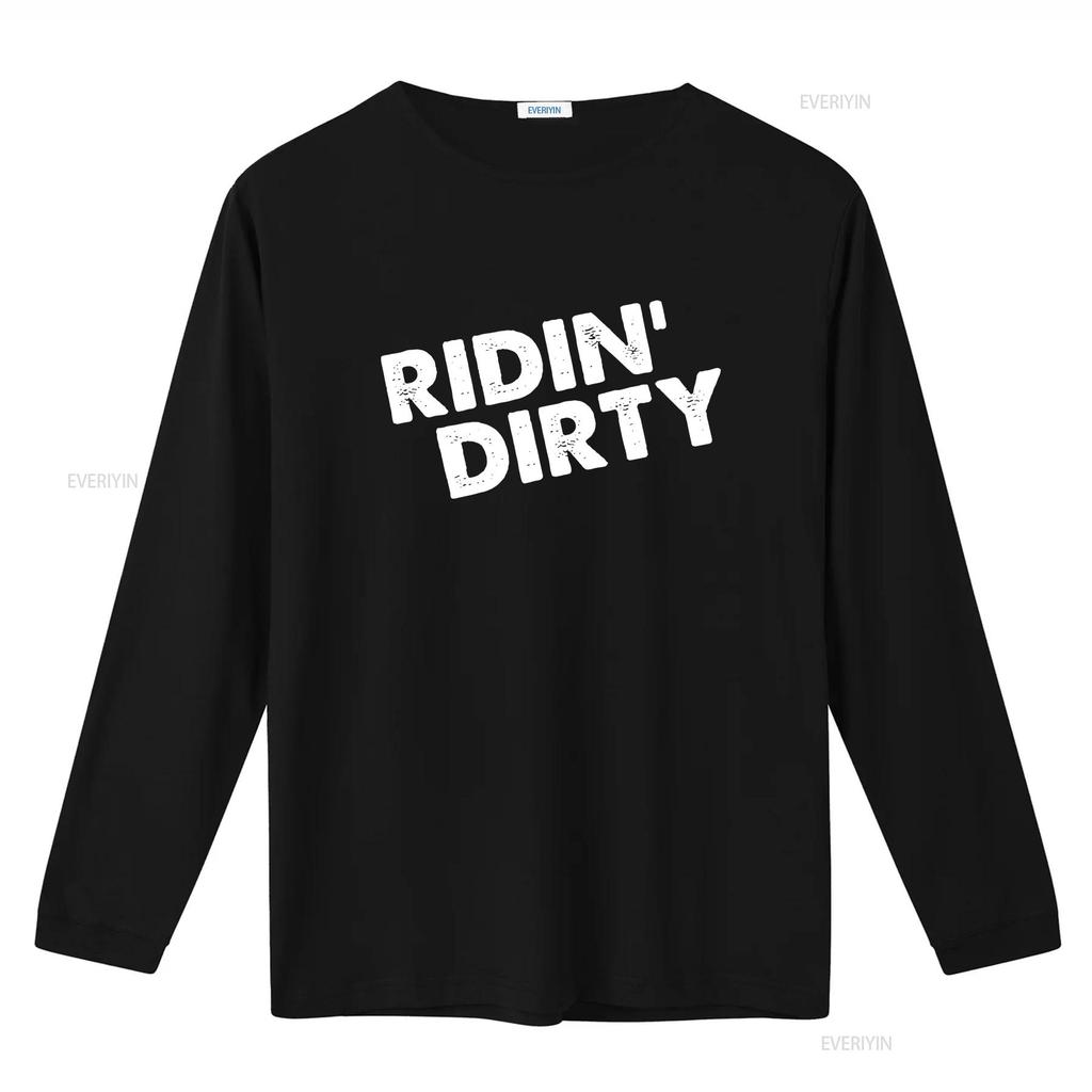 Ridin Dirty Funny T Shirt vintage Washed Stretched streetwear Versatile Top For Everyday Wear Slightly homme Casual Breathable