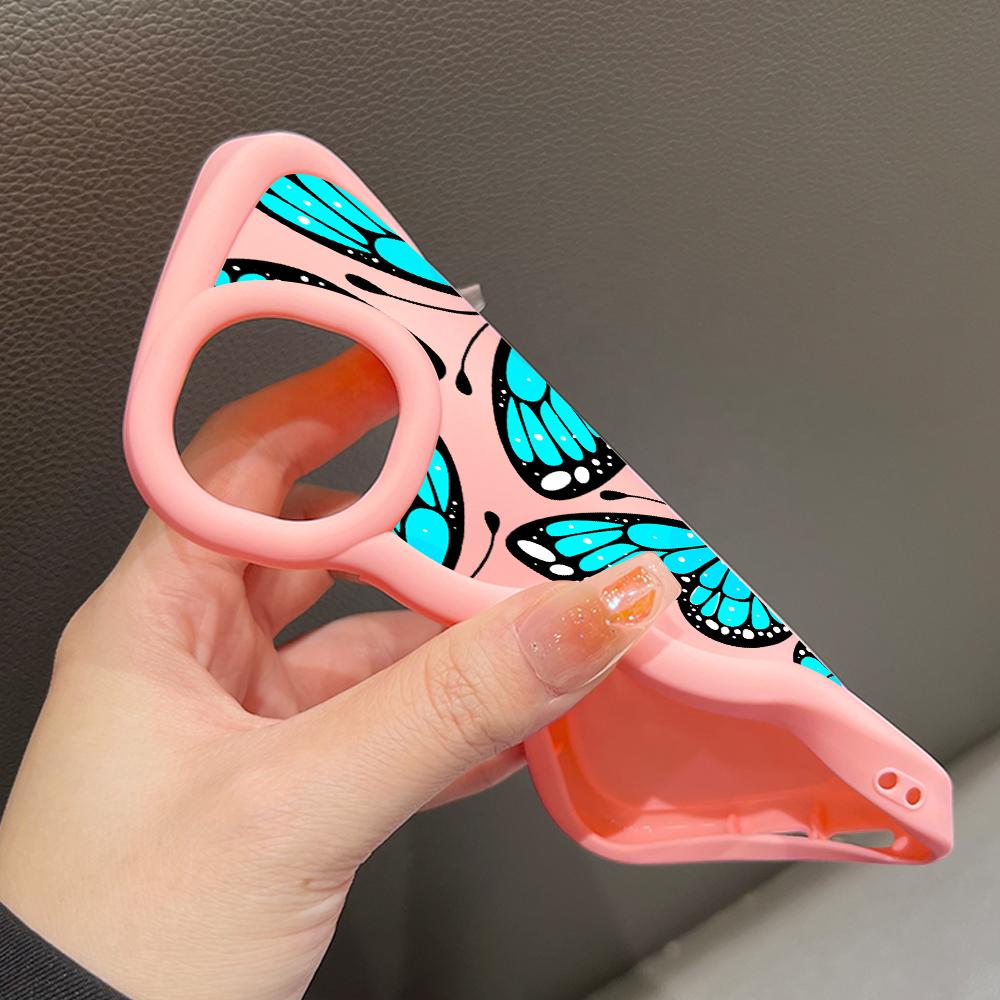 Для iPhone Redmi 13 13C 14C Note 13 12 Pro Samsung A05 A06 A13 A14 A15 A16 Honor X6 X6a X8 X8a Мягкий силиконовый чехол для телефона с волнистым краем и рисунком бабочки