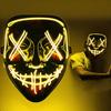 Led Light Up Purge Mask Luminous Halloween Scary Mask Glow In The Dark Mask For Man Women Cosplay Party Cool Props