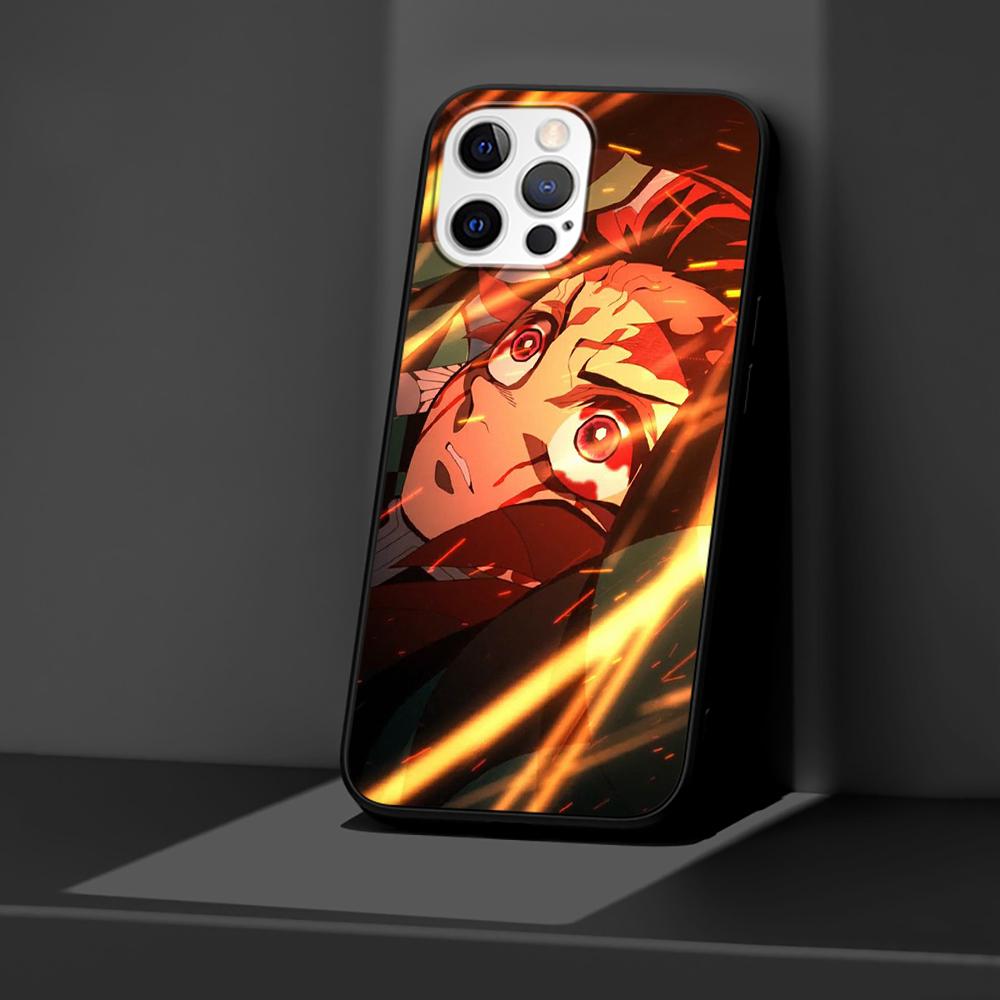 Чехол «Убийца демонов» для iPhone 14 11 13 Pro Max 12 Mini XR 7 8 Plus SE 2020 XS 6 6S + 5 5S, черный мягкий чехол-сумка для мобильного телефона