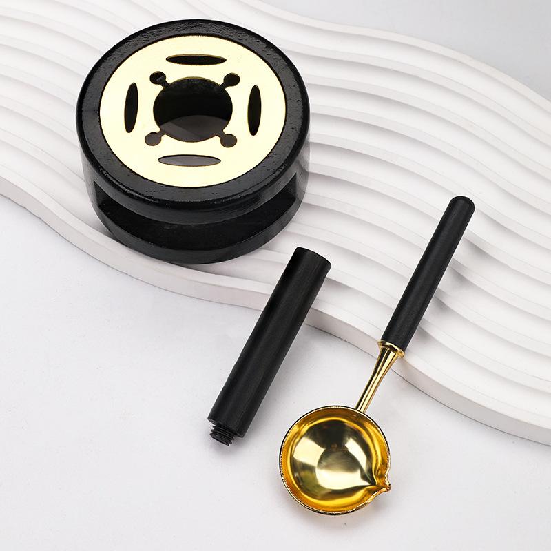 Набор для восковой печати 3 шт./упак. Инструмент для плавильной печи, нагреватель для восковой печати, набор штампов для восковой печати с ложкой для плавления воска для плавления восковой печати