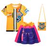 Детский Девочки Аниме Мультяшный ПОП Певец Супер Звезда Принт Футболка Юбка Сумка Комплект Наряд Ролевая Игра Хэллоуин Косплей Костюмы