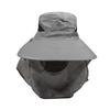 Outdoor Fisherman Hat Wide Brim Bucket Hat with Neck Cover Men Summer Breathable Mesh Sun Protection Visor Anti UV Cap Unisex
