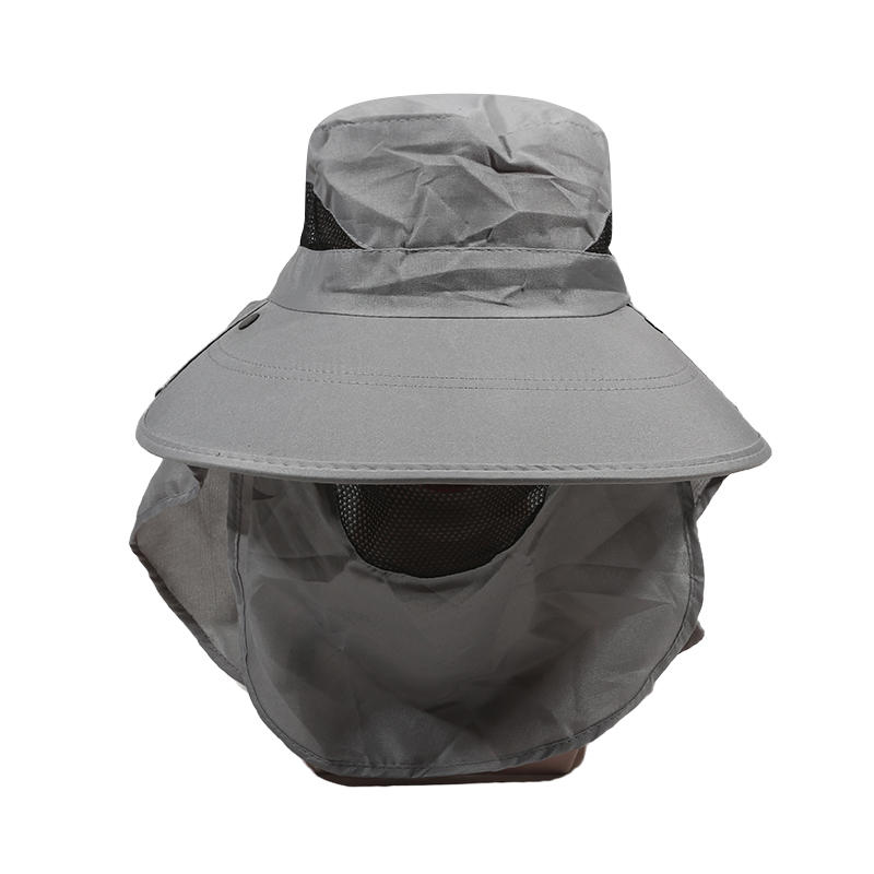 Outdoor Fisherman Hat Wide Brim Bucket Hat with Neck Cover Men Summer Breathable Mesh Sun Protection Visor Anti UV Cap Unisex