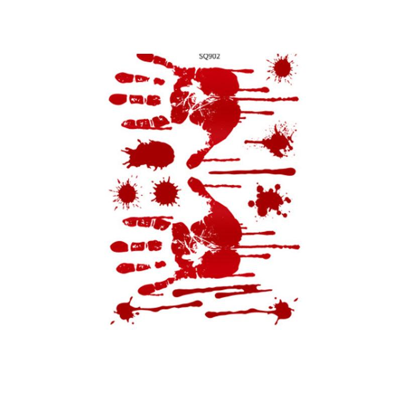 Halloween Decoration Blood Knife Pulling Flag Broken Hands And Feet Pull Flower Blood Handprint Cordon Bat Pulling Flag Banner Blood Halloween