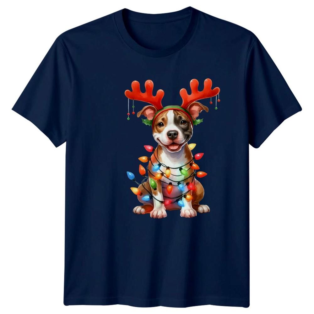 Dog Christmas Lights Graphic Tee Animals Holiday Unisex Unisexs Unisex TShirt