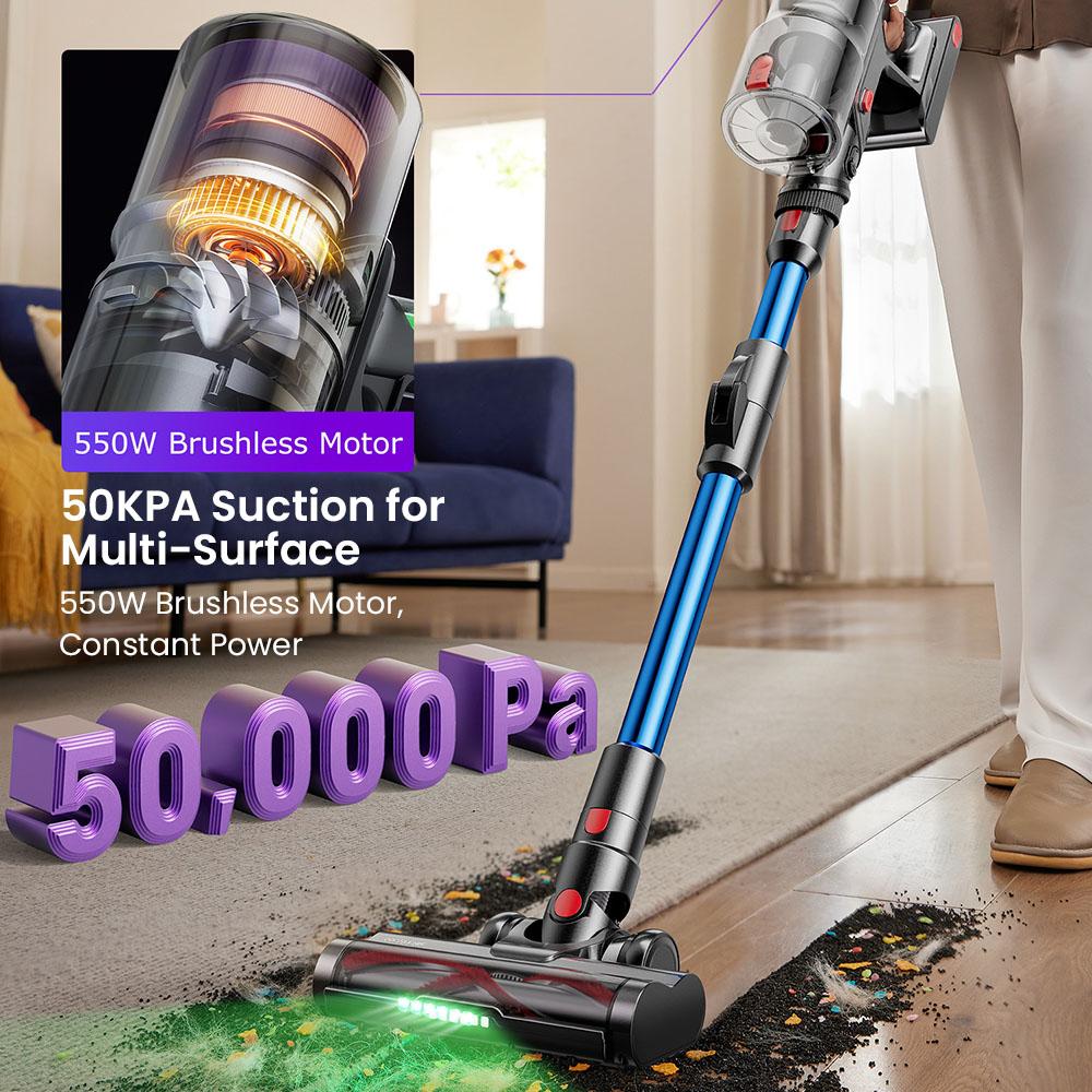 Беспроводной пылесос-стик Proscenic P16, всасывание 50 кПа, время работы 55 минут, гибкая на 180° труба