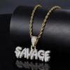Блестящий ледяной кулон Savage с кубическим цирконием, ожерелье с буквой для мужчин и женщин, хип-хоп, рок, рэп, вечеринка, украшения