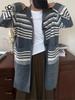 Женские полосатые кардиганы на осень, повседневный длинный вязаный кардиган, женский свитер, пальто, новые кардиганы, женская одежда