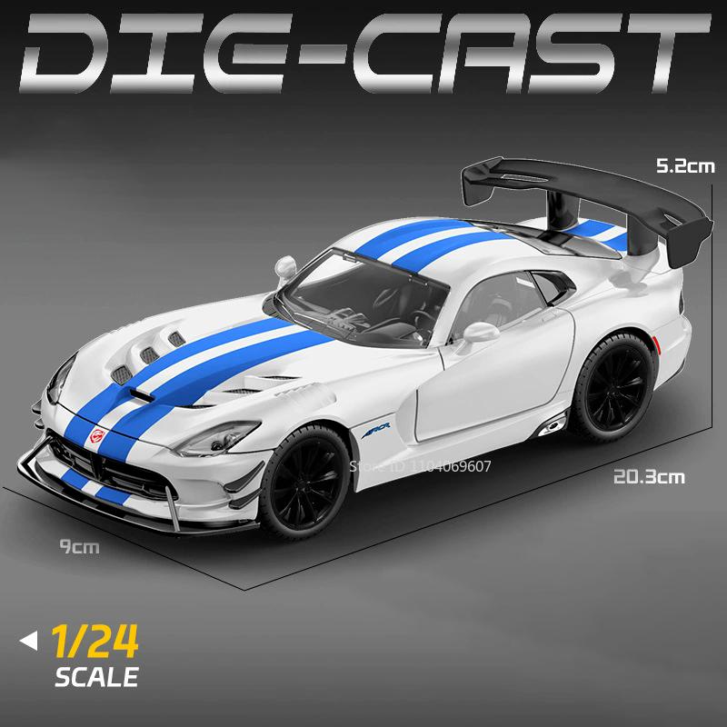1:24 Модель Viper Cobra Игрушечные Спортивные Машины Сплав Литье под Давлением Звук Свет Двери Открываются Оттяни Назад Изысканный Интерьер Коллекция Суперкары