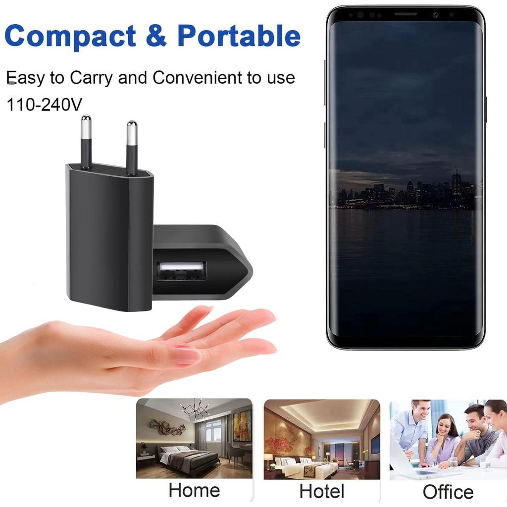 1/3/5pcs 1A 5V Power Supply Adapter Power EU Plug Portable USB Port Adapter Travel Wall Charger for iPhone Samsung Galaxy