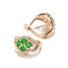 Женские серьги-гвоздики Kinel Lucky Clover с зеленым цирконом, розовое золото