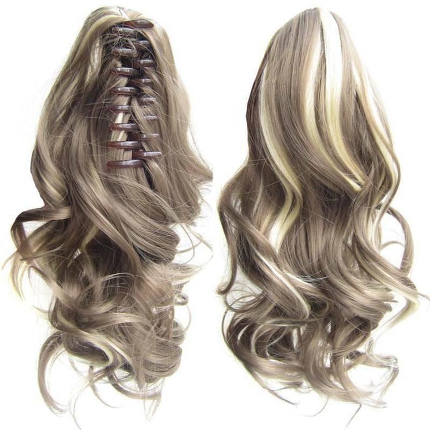 Clip In Curly Hair Wig Jaw Ponytail Hairs Extension Clip-on Claw Curly-Wavy Pony Tail Hairpiece Accessoires