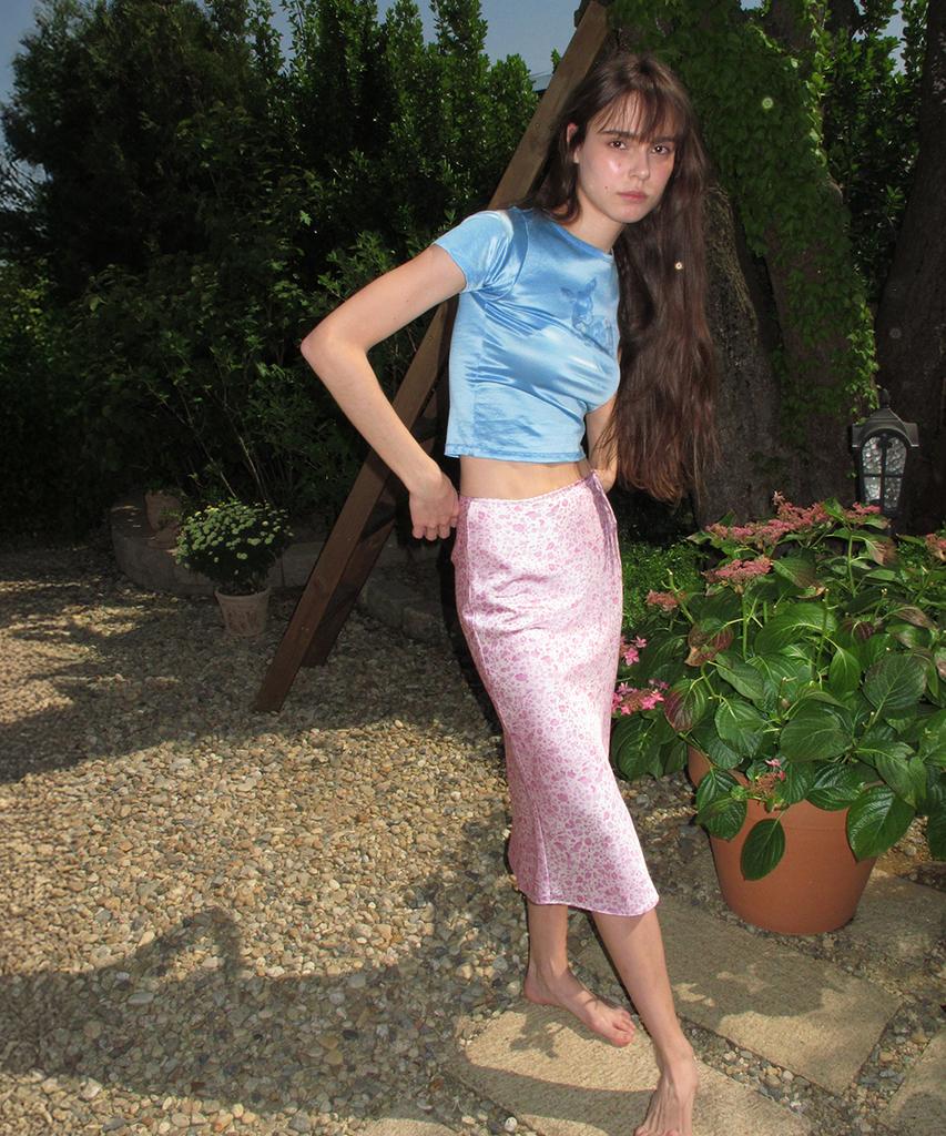 CENTAUR.KR Leopard Midi Skirt_Pink