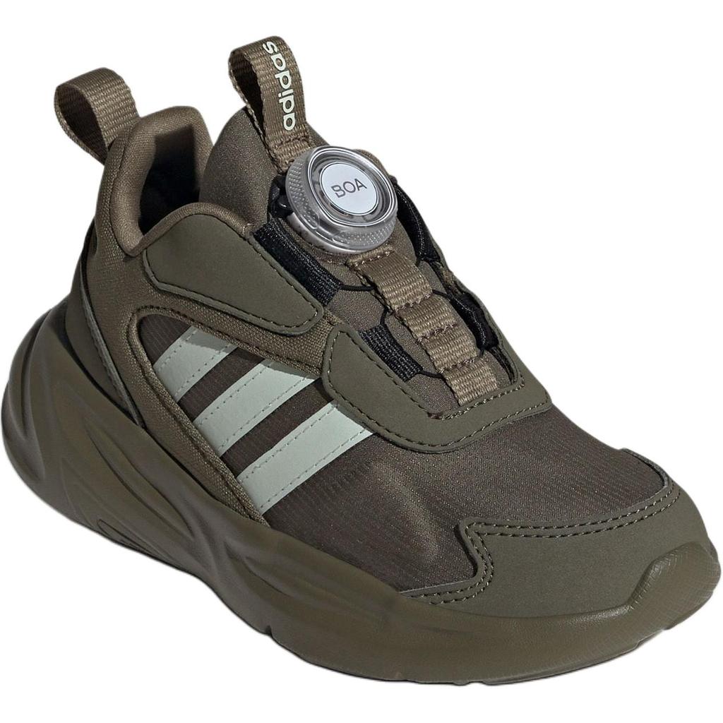 Adidas Ozelle Fabric Comfortable Versatile Durable Low-Top Kids Casual Shoes Kids Casual Shoes Olive-Green IE6406