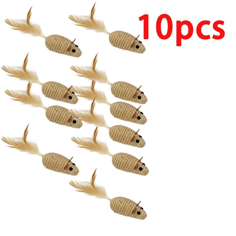 2 шт. Искусственная мышь с перьевым хвостом, игрушка для кошки, мыши из полосатой ткани со звуковой панелью, товары для питомцев, забавные игровые игрушки, интерактивный котенок