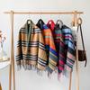 Autumn And Winter New Checkered Scarf Button Cloak Scarf Women'S Winter High End Sensation Imitation Cashmere Red Shawl