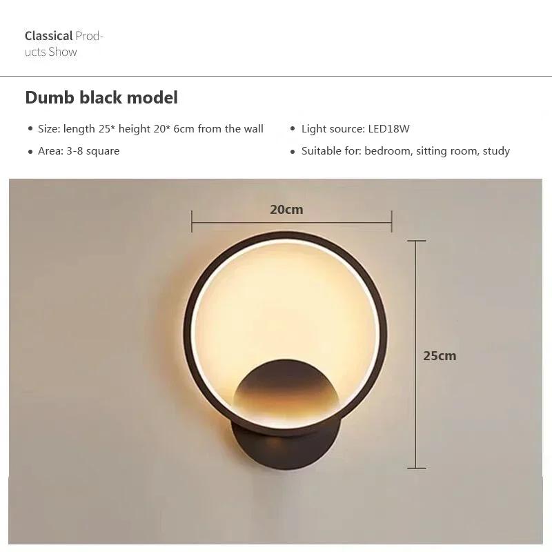 Xiaomi DINDALLED Modern Nordic LED Wall Sconce in Black/White/Gold, Wall Lamp for Living Room Bedroom Corridor, Indoor Lighting Fixture