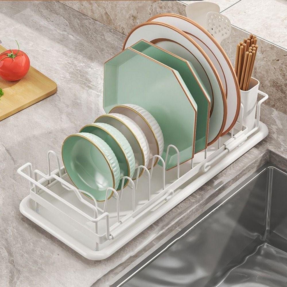 Large Capacity Expandable Dish Drying Rack Draining Sink Drain Rack Pot Lid Storage Rack for Home