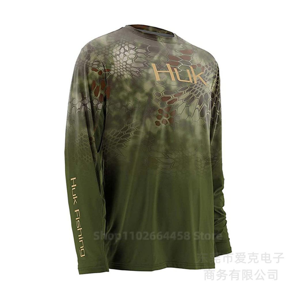 HUK fishing suit sun protection summer outdoor sports long-sleeved Uv protective fishing shirt quick drying top men