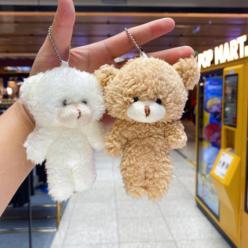 Плюшевый брелок в виде мишки с серебристым и золотистым кольцами для ключей для коллекционеров шармов для сумок