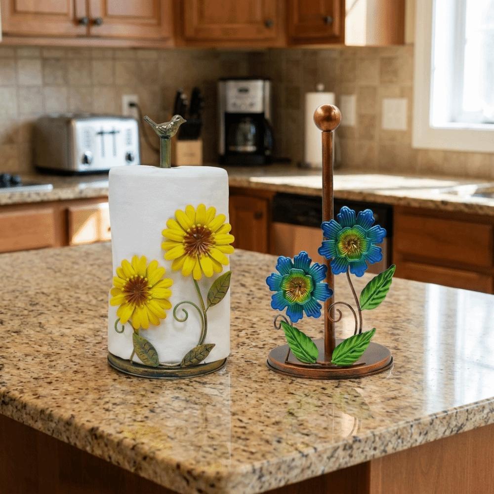 Anti-Skid Flower Shaped Tissue Holder Freestanding Paper Towel Rack Dining Table
