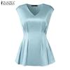 ZANZEA Women Casual V-Neck Summer Sleeveless Tank Tops