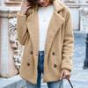 Plush Jacket, Lapel, Loose Fit, Woolen Sweater, Women's Casual Jacket
