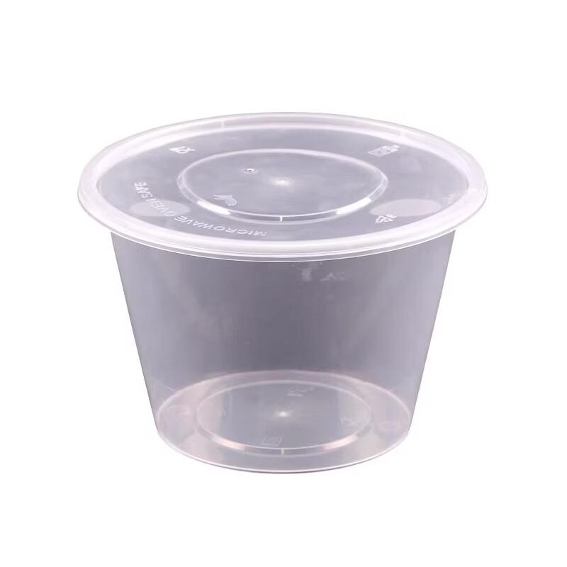 Disposable Round Plastic Takeout Bowls with Lids