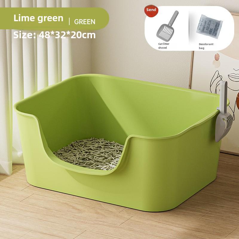 Extra Large Splash-Proof Cat Litter Box with High Sides