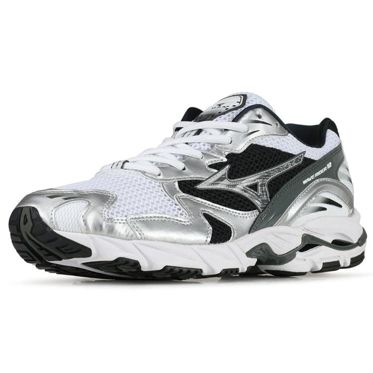 Mizuno Wave Rider 10 'Белый Черный Серебристый' Мужские D1GA210405