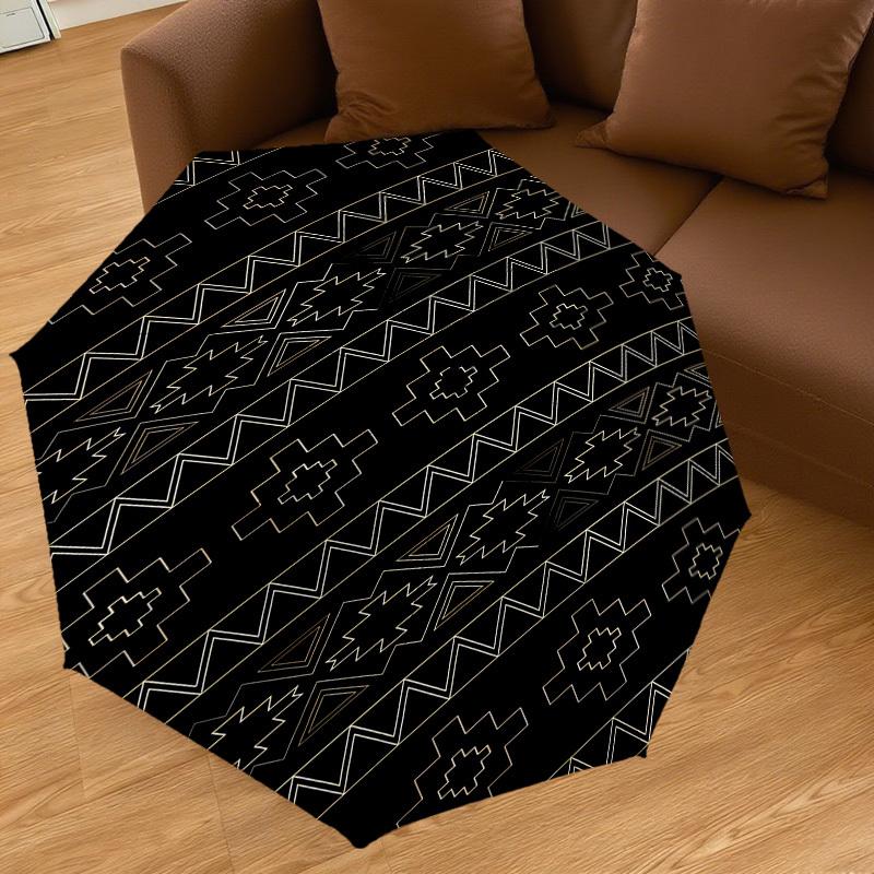 1PC Geometric Patterns Aztec Automatic Open/Close Umbrella with Windproof, 8-Rib Sturdy Canopy, Durable Ribs, Fashionable Design1289A